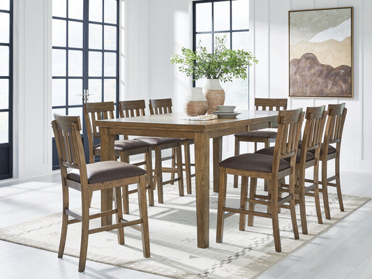 Urbinforte Counter Height Dining Table and 8 Barstools