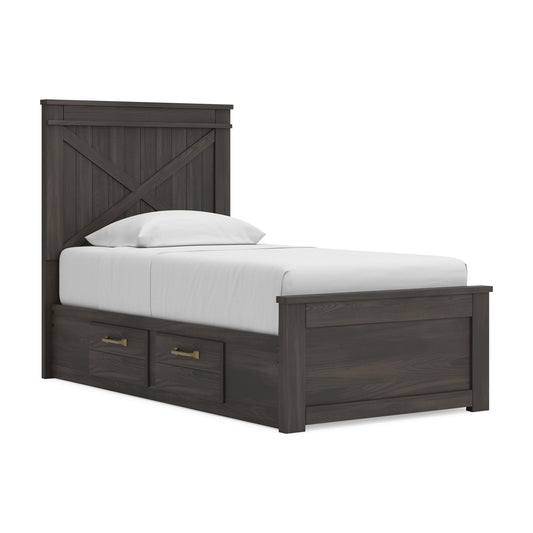 Ashley Express - Vonitta Bay Twin Panel Bed with 2 Sided Storage