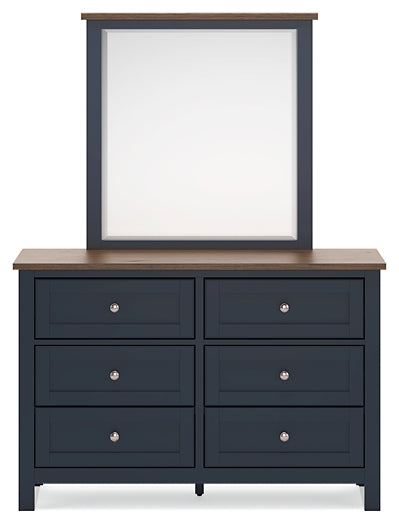 Landocken Twin Panel Bed with Mirrored Dresser and Nightstand