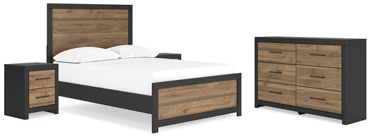 Vertani Full Panel Bed with Dresser and 2 Nightstands