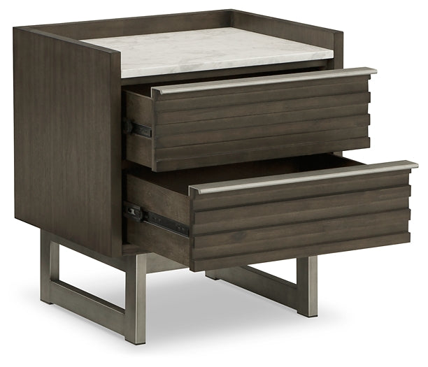 Arkenton Queen Panel Bed with Mirrored Dresser, Chest and Nightstand