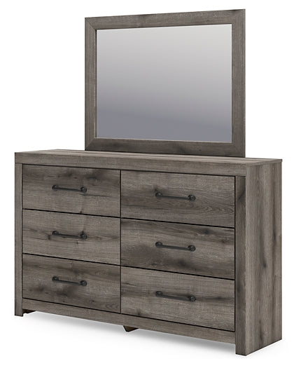 Graystorm Twin Panel Bed with Mirrored Dresser