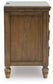 Sturlayne King Upholstered Panel Bed, Dresser, Mirror, Chest and Nightstand