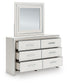 Birmonton Queen Upholstered Panel Platform Bed, Dresser, Mirror and Nightstand