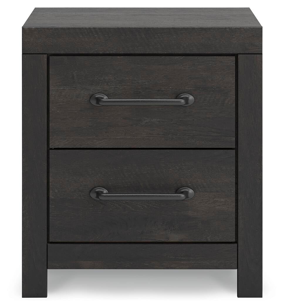 Delmorta King Panel Bed, Dresser, Mirror, Chest and Nightstand