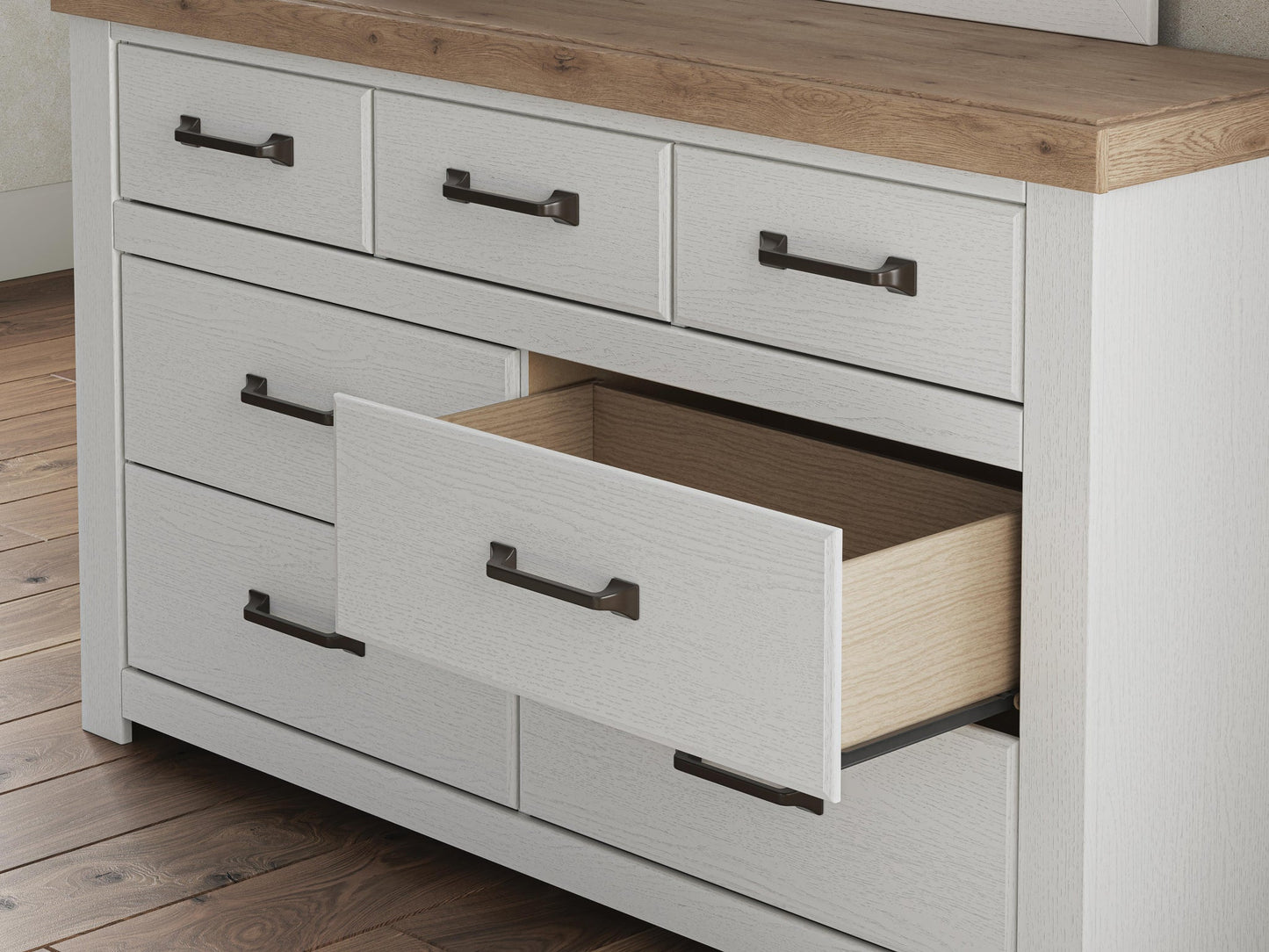 Savonport Full Panel Storage Bed, Dresser and Mirror