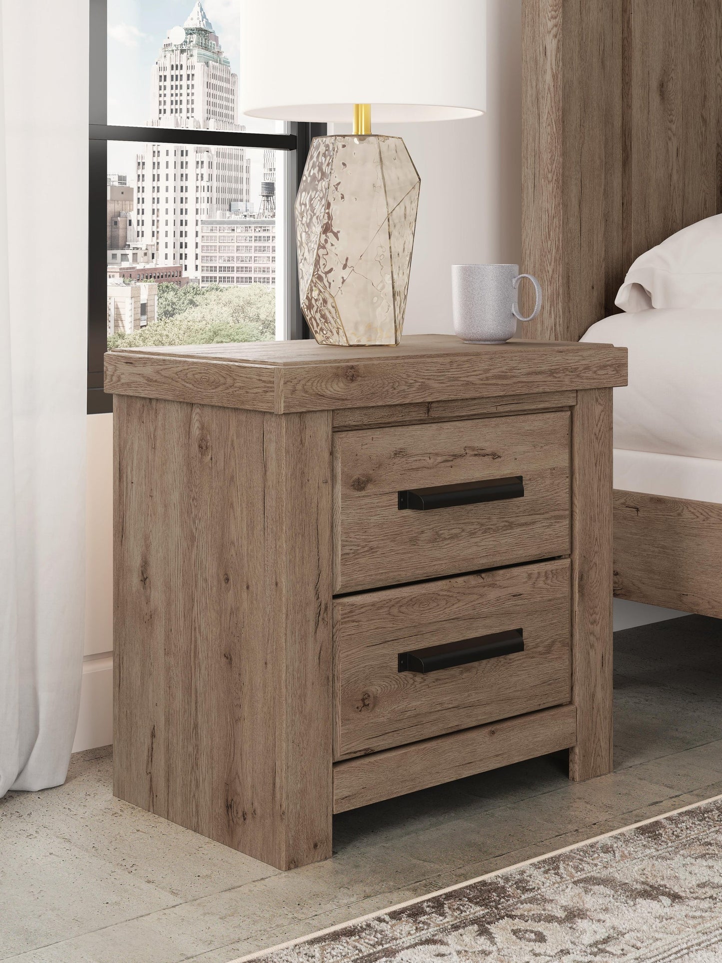 Garistyn Queen Panel Storage Bed, Dresser, Mirror, Chest and Nightstand