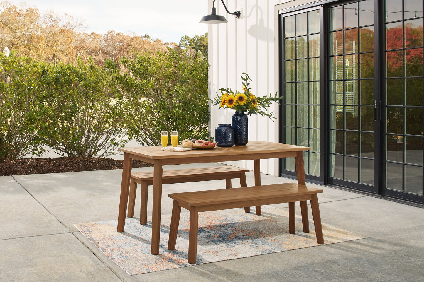 Ashley Express - Janiyah Outdoor Dining Table and 2 Benches